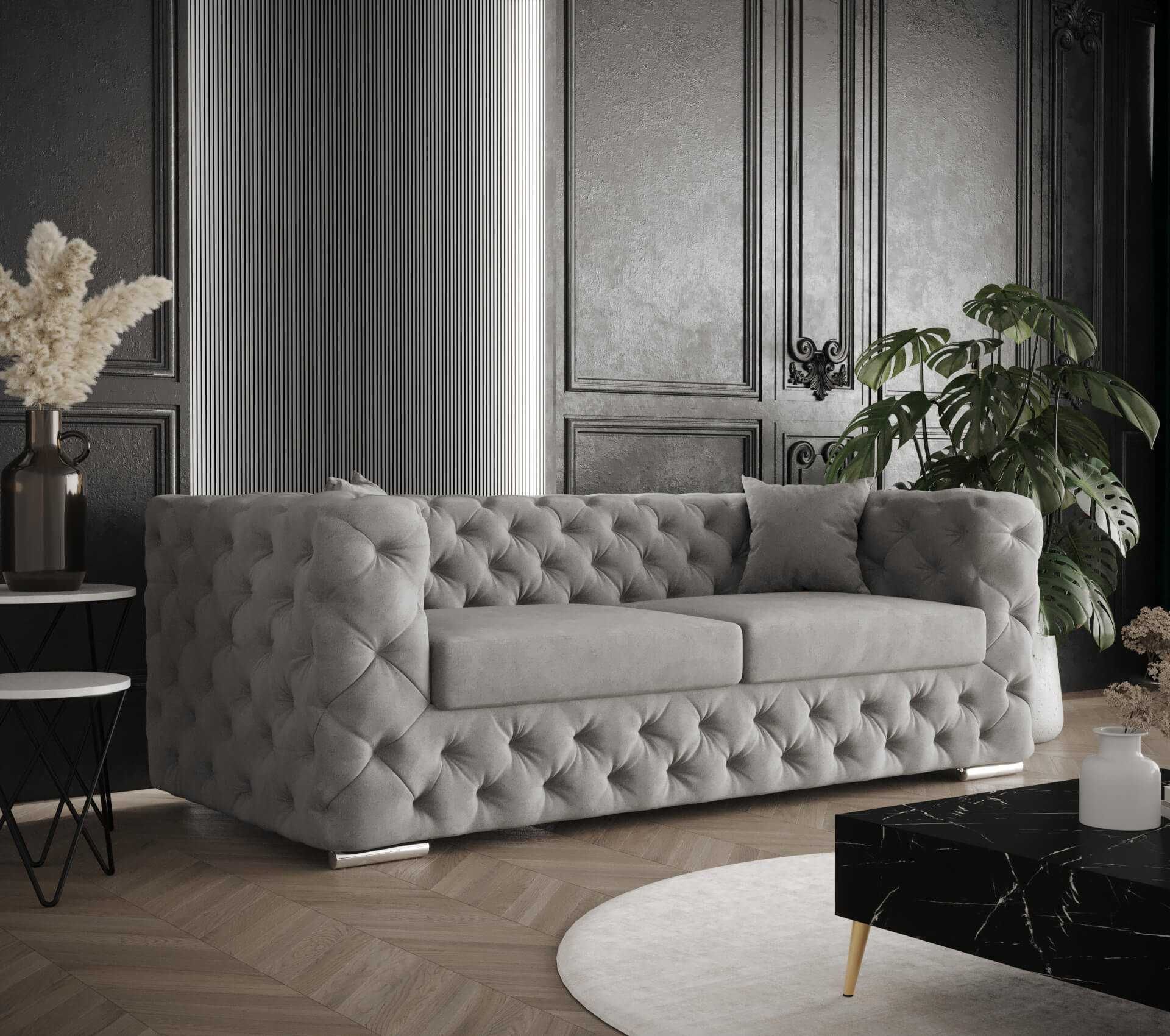 Sofa Chesterfield Rozkładana Funkcja Spania Elegancka VeroLux