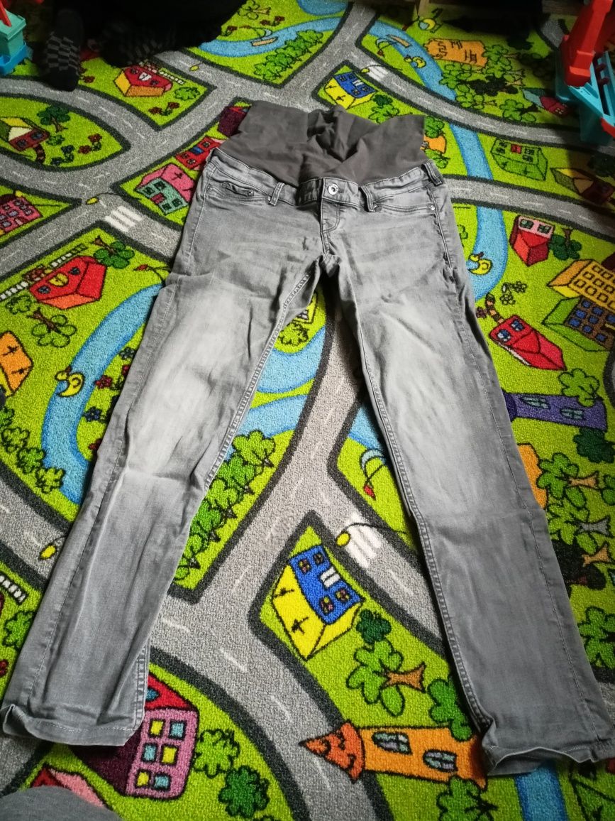 Spodnie ciążowe jeansowe szare h&m mama 42 xL