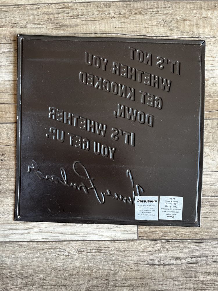 Vincent Lombardi metalowa tabliczka obraz