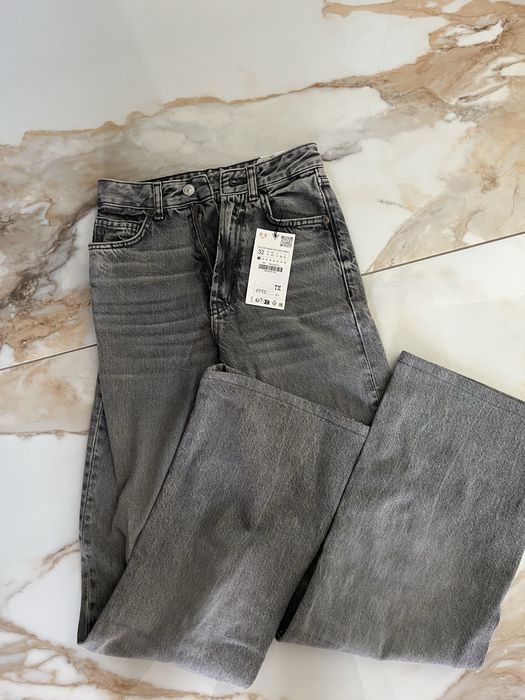 Zara mango wide leg straight mid rise 32