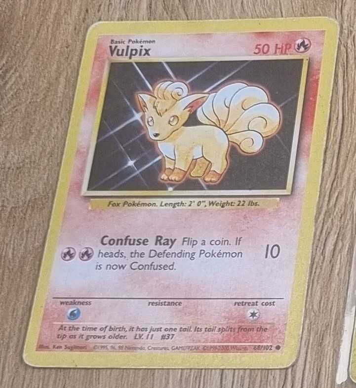 Karta Pokemon TCG z pierwszej serii - Base Set - Vulpix 68/102