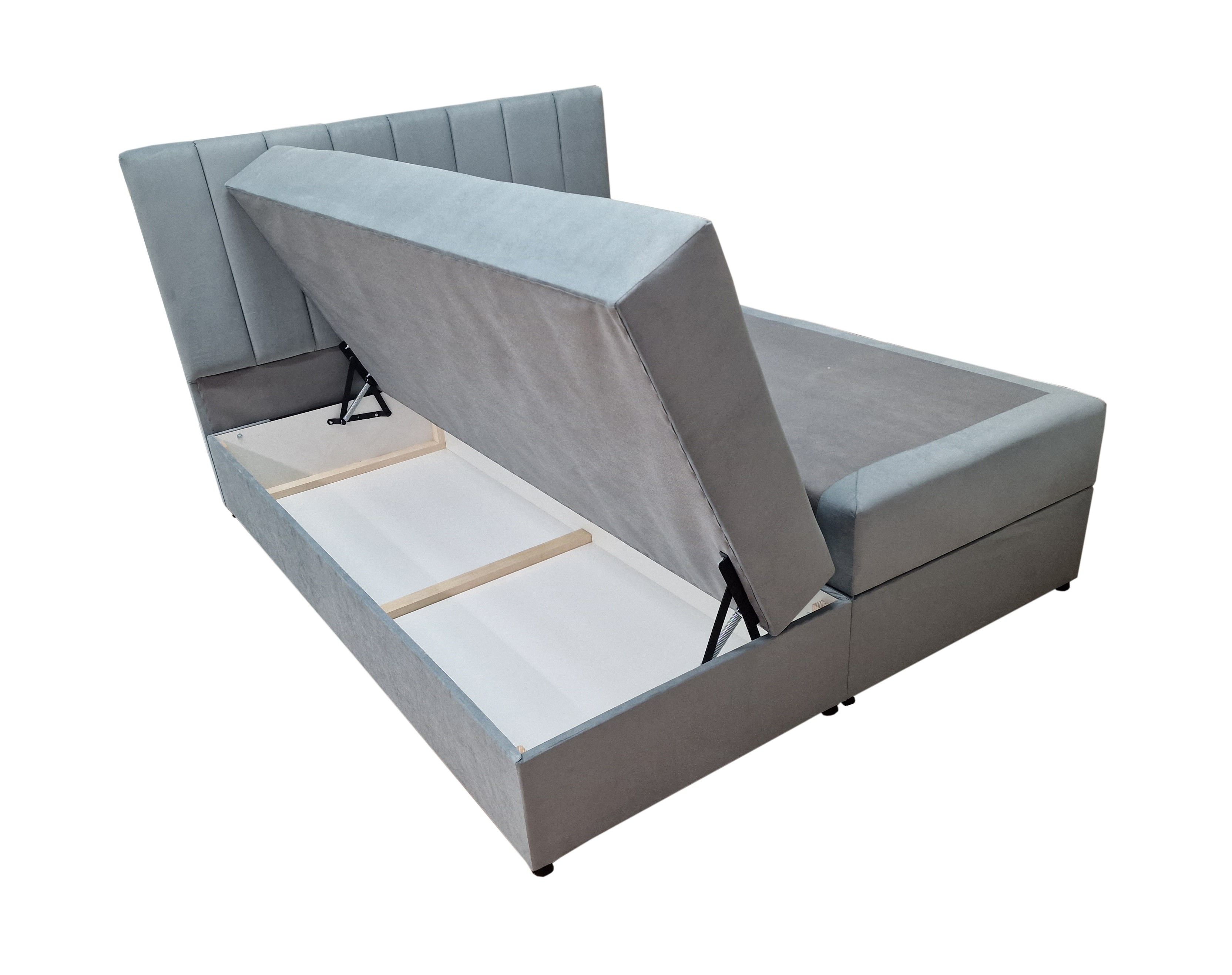 Łóżko ALSTA 160x200 z pojemnikami w tkaninie welur