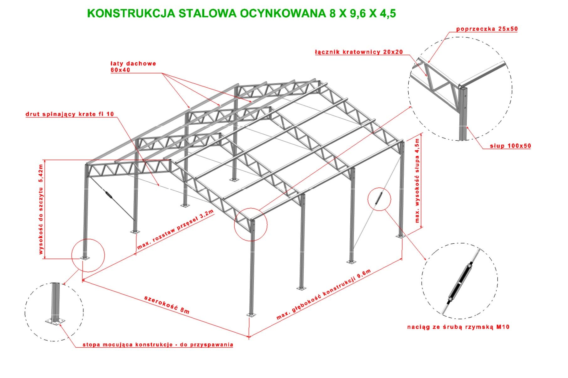 Konstrukcja stalowa garaż magazyn wiata hala