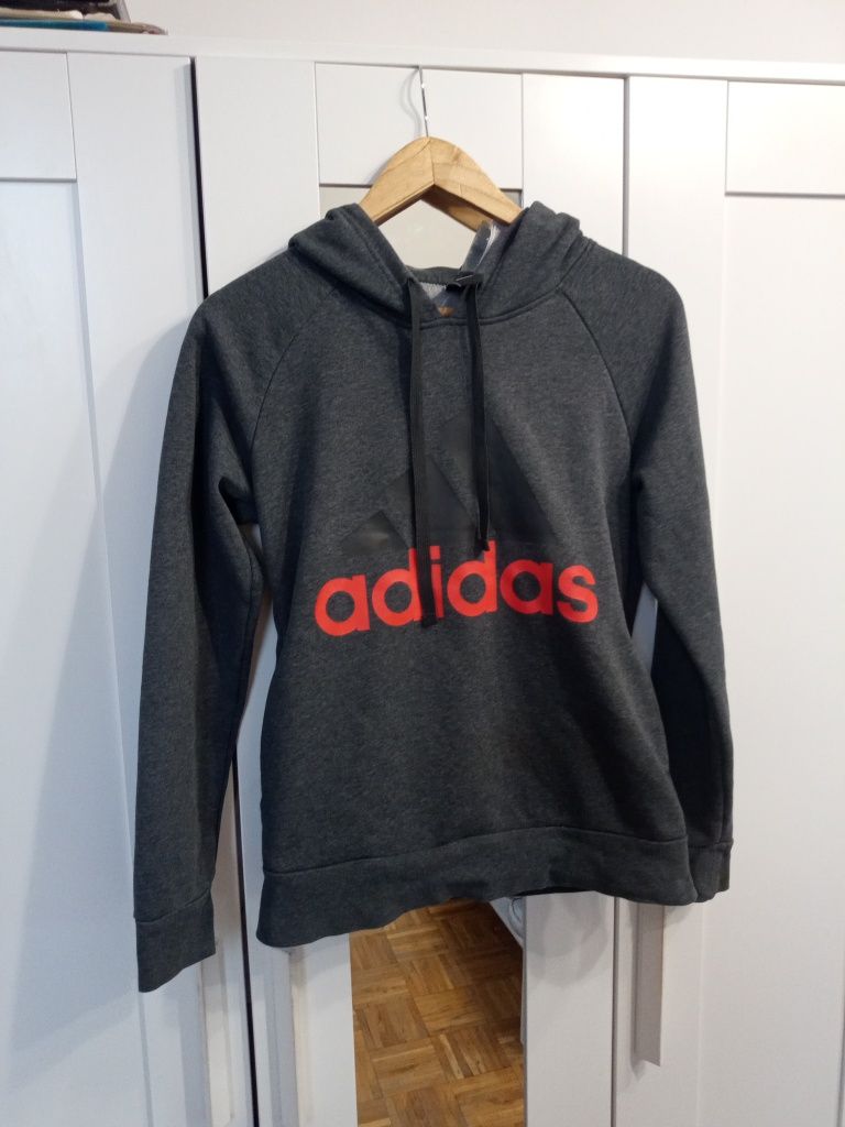 Bluza damska adidas z kapturem szara