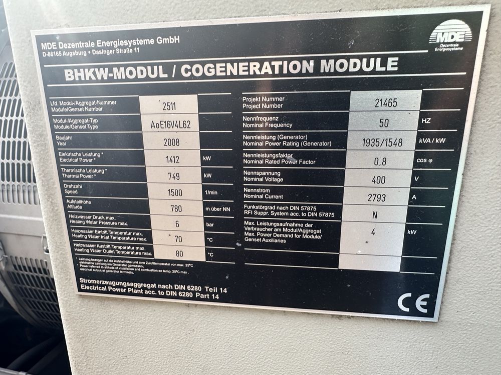 Stamford cogeração gerador 2000kva
