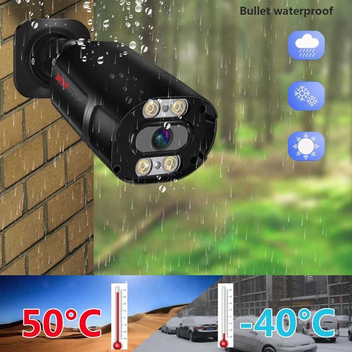 Вулична металева IP камера відеоспостереження 4MP 2.8mm з аудіо Onvif