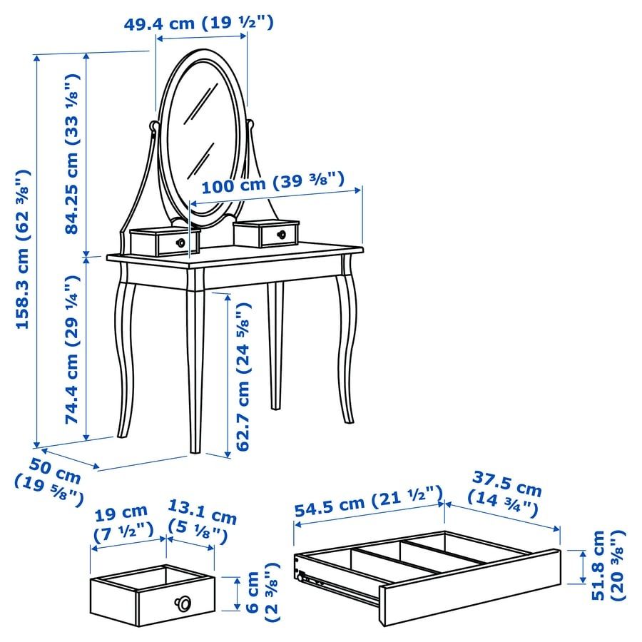 Toaletka biała Ikea Hemnes