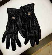 Skórzane rękawiczki Versace