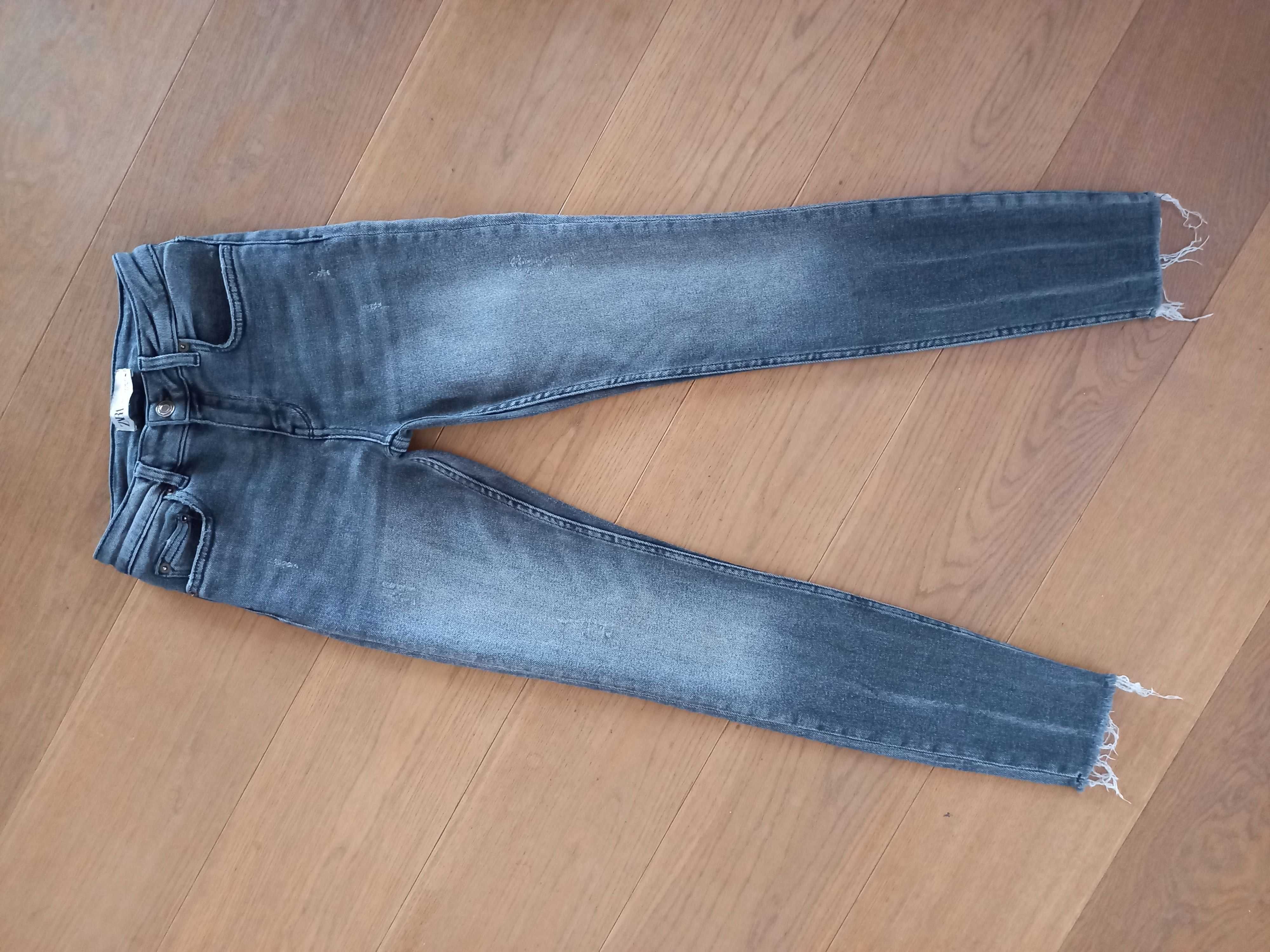 ZARA szare spodnie jeans skinny r. 34 / XS