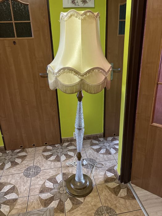 Zabytkowa lampa nocna z abazurem 150cm