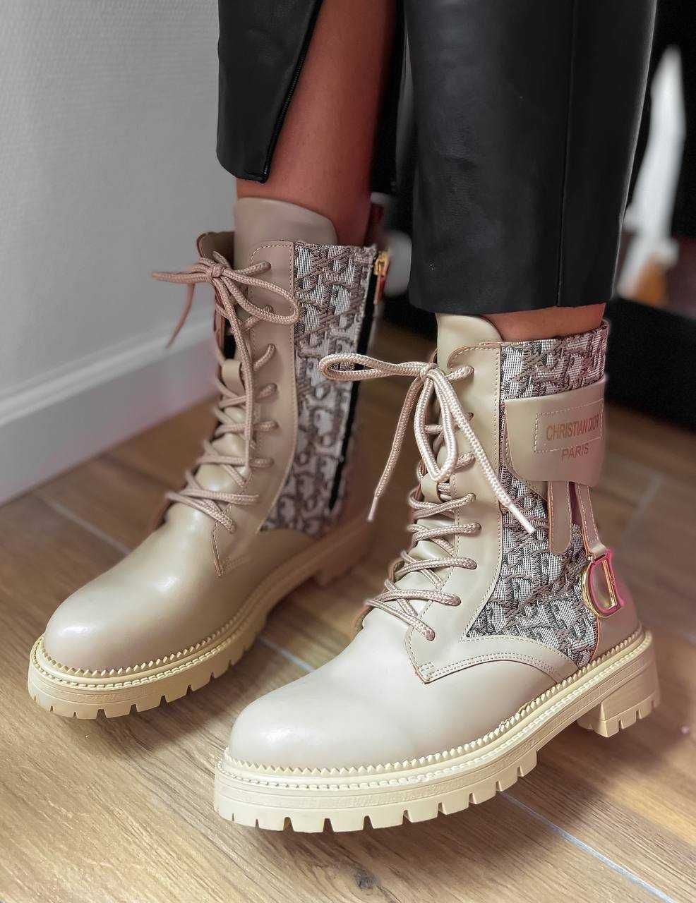 Жіночі черевики Dior Boots Cream Розмір: 36-39 тёплые ботинки