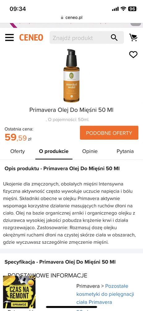 Olejek do ciała Primavera