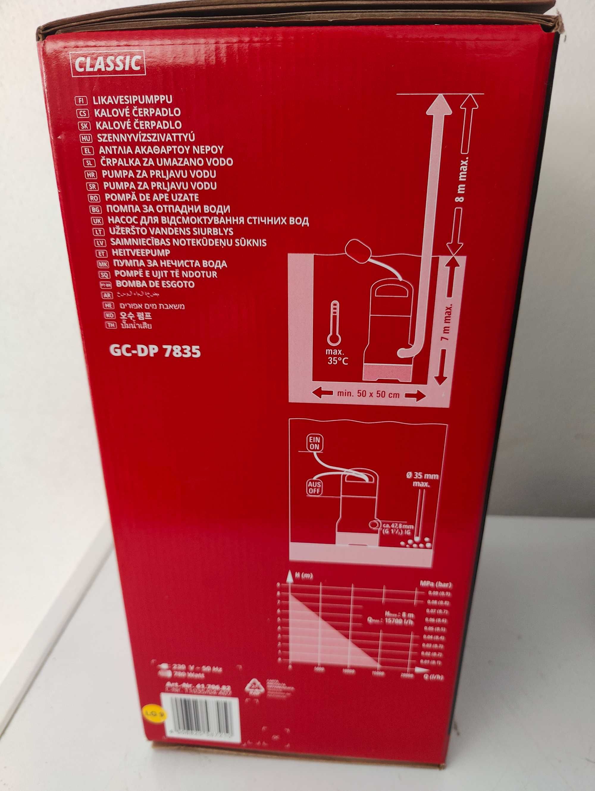 Bomba Einhell GC-DP 7835 - Caixa Selada
