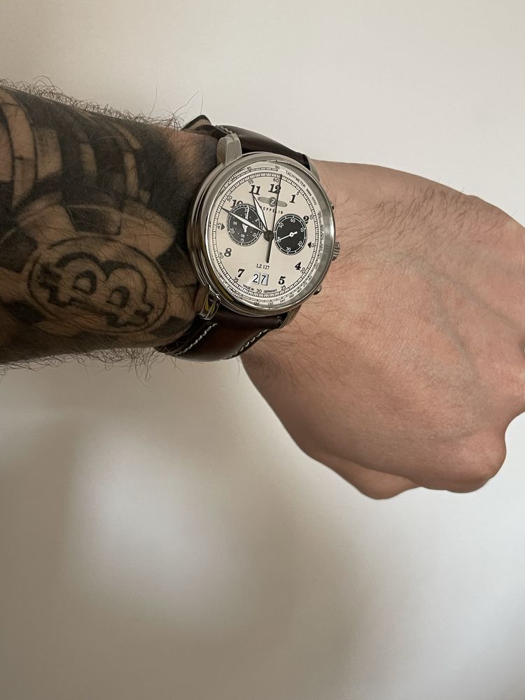 Zeppelin  lz127 Capuccino superLumiNova tachymetr chronograf