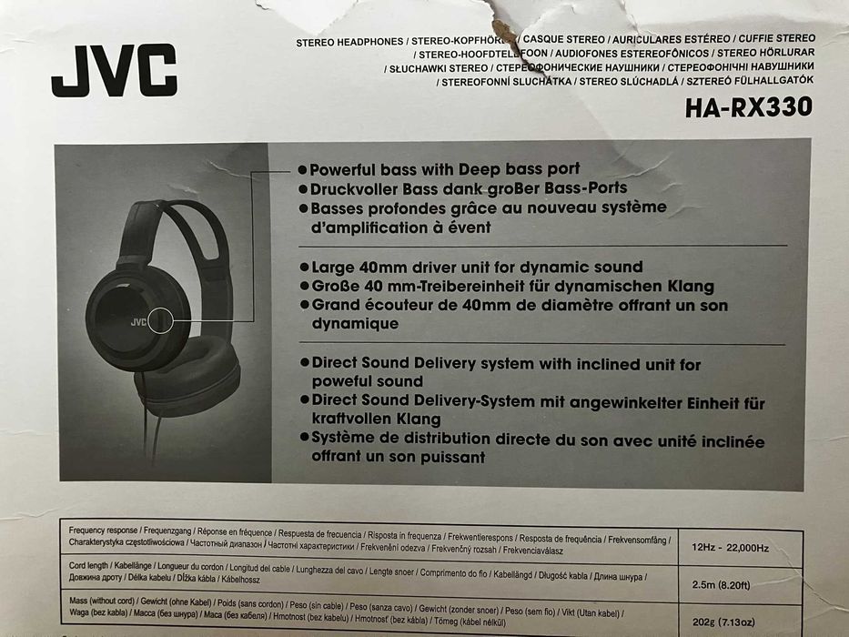 Słuchawki przewodowe nauszne JVC HA-RX330