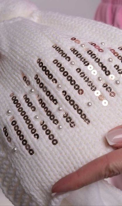 Набір шапка хомут снуд шарф зимова дівчинка рожева синя біла лаванда