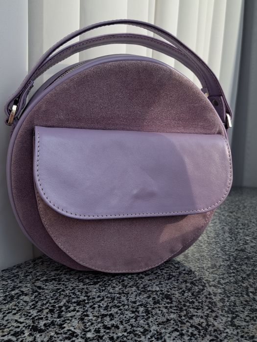 Сумка з натуральної замші та шкіри