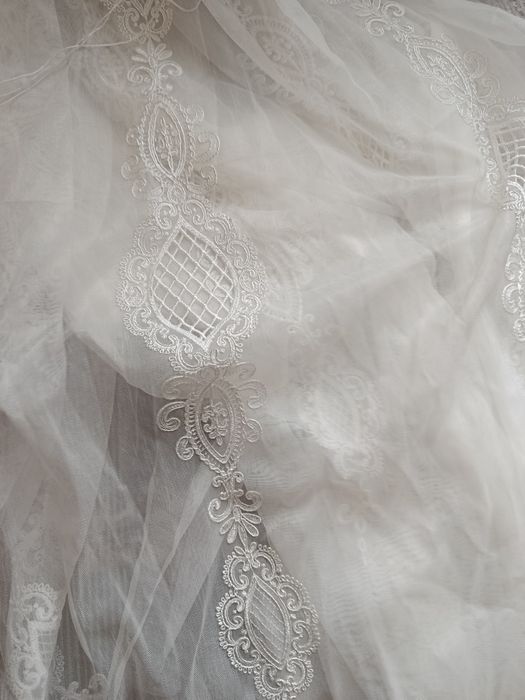 Тюль льон вишивка гладдю нова