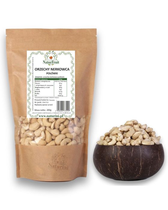 Orzechy Nerkowca 1Kg Połówki Nerkowce Naturalne