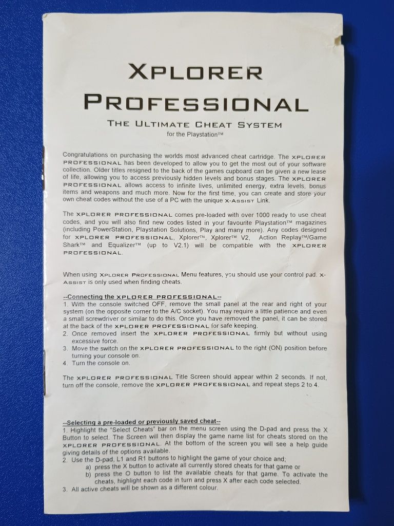 PlayStation Xplorer Professional FX + X-Assist action replay