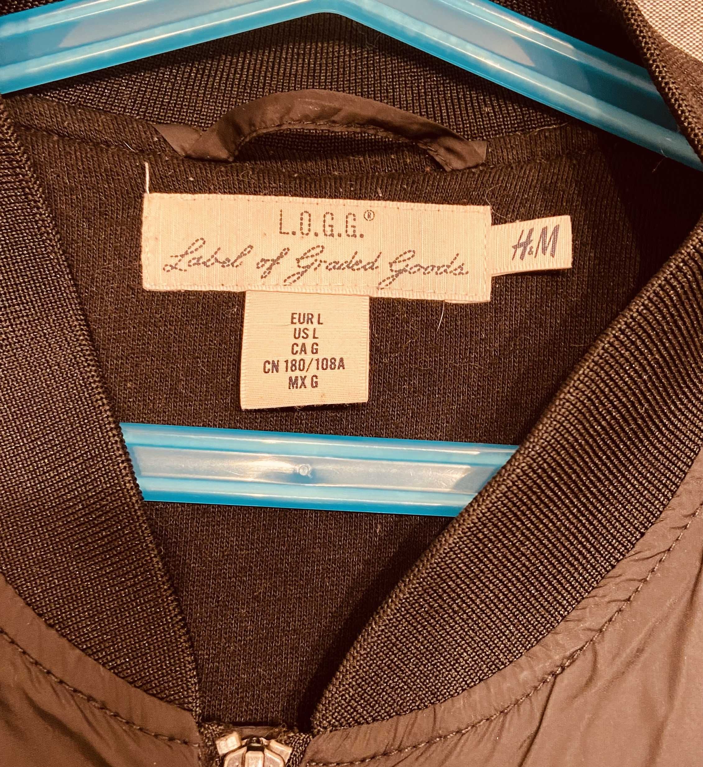 Męska czarna kurtka bomberka H&M rozmiar L