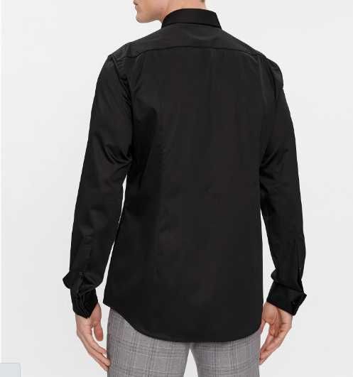 Koszula Hugo Boss regular fit, z długim rękawem, czarna, elegancka XL