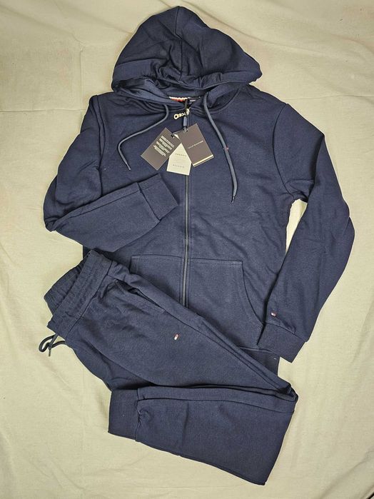 Dres męski komplet dresowy tommy hilfiger bluza spodnie bawelna granat