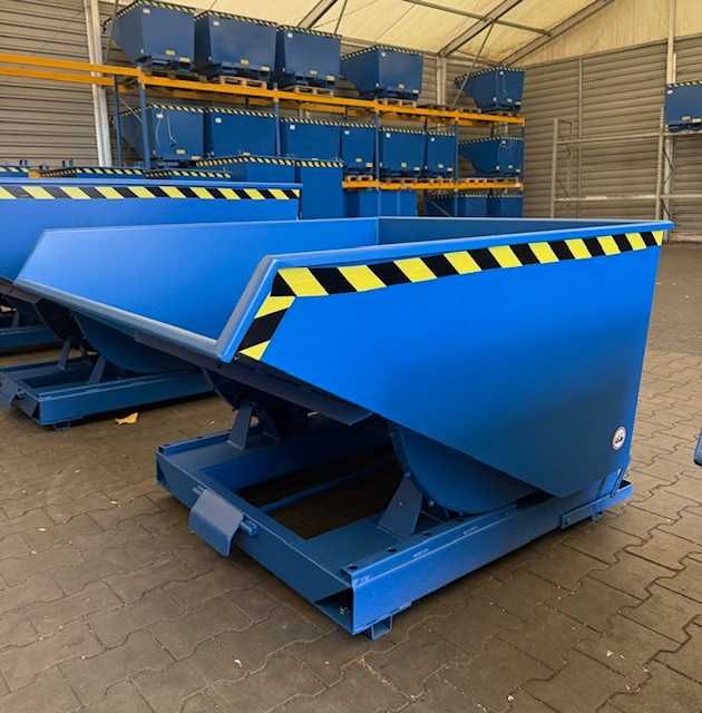 Kontener samowyładowczy 900L / Pojemnik metalowy do wózka widłowego