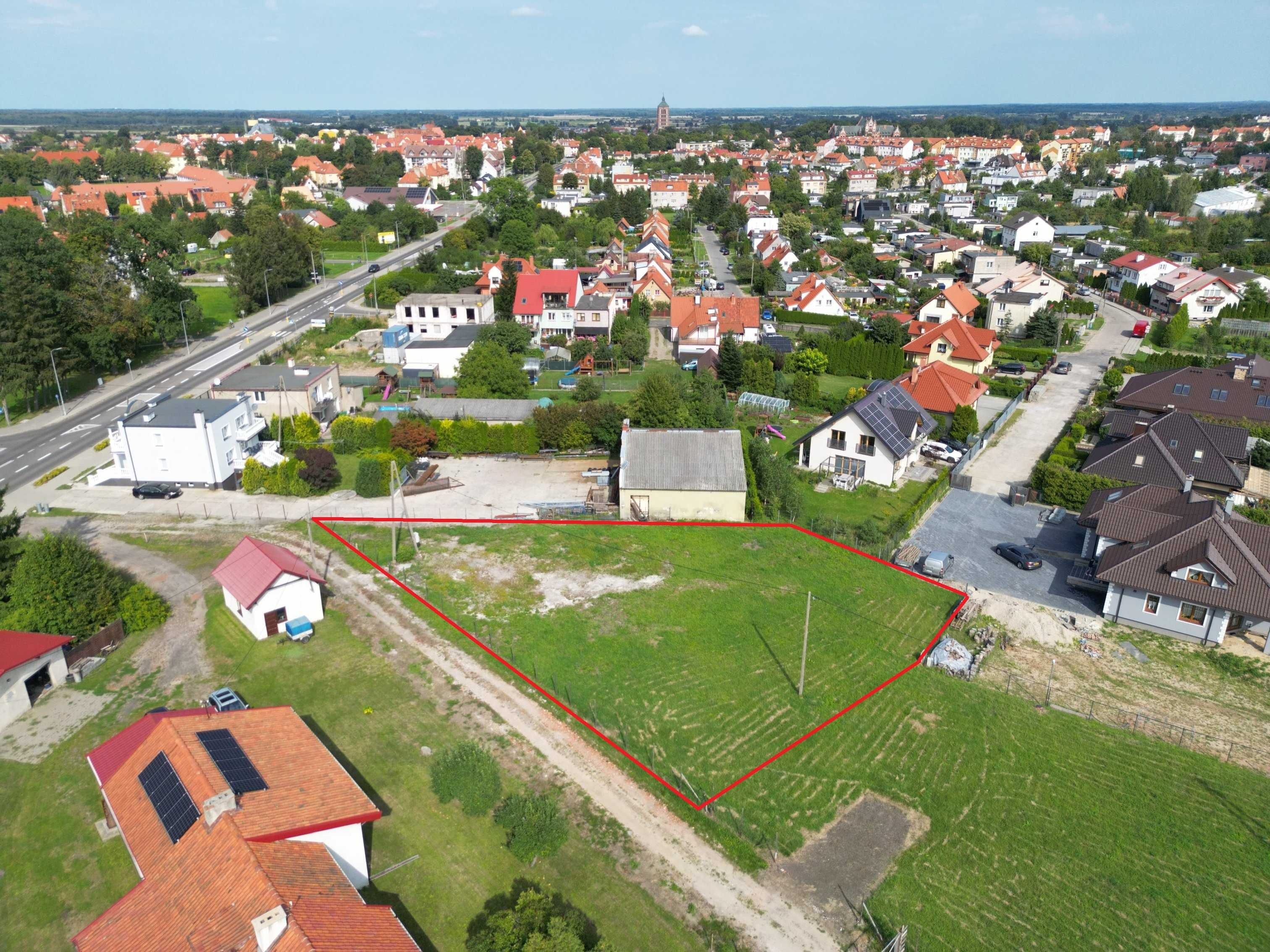 Działka budowlana 1318m2, miasto Braniewo