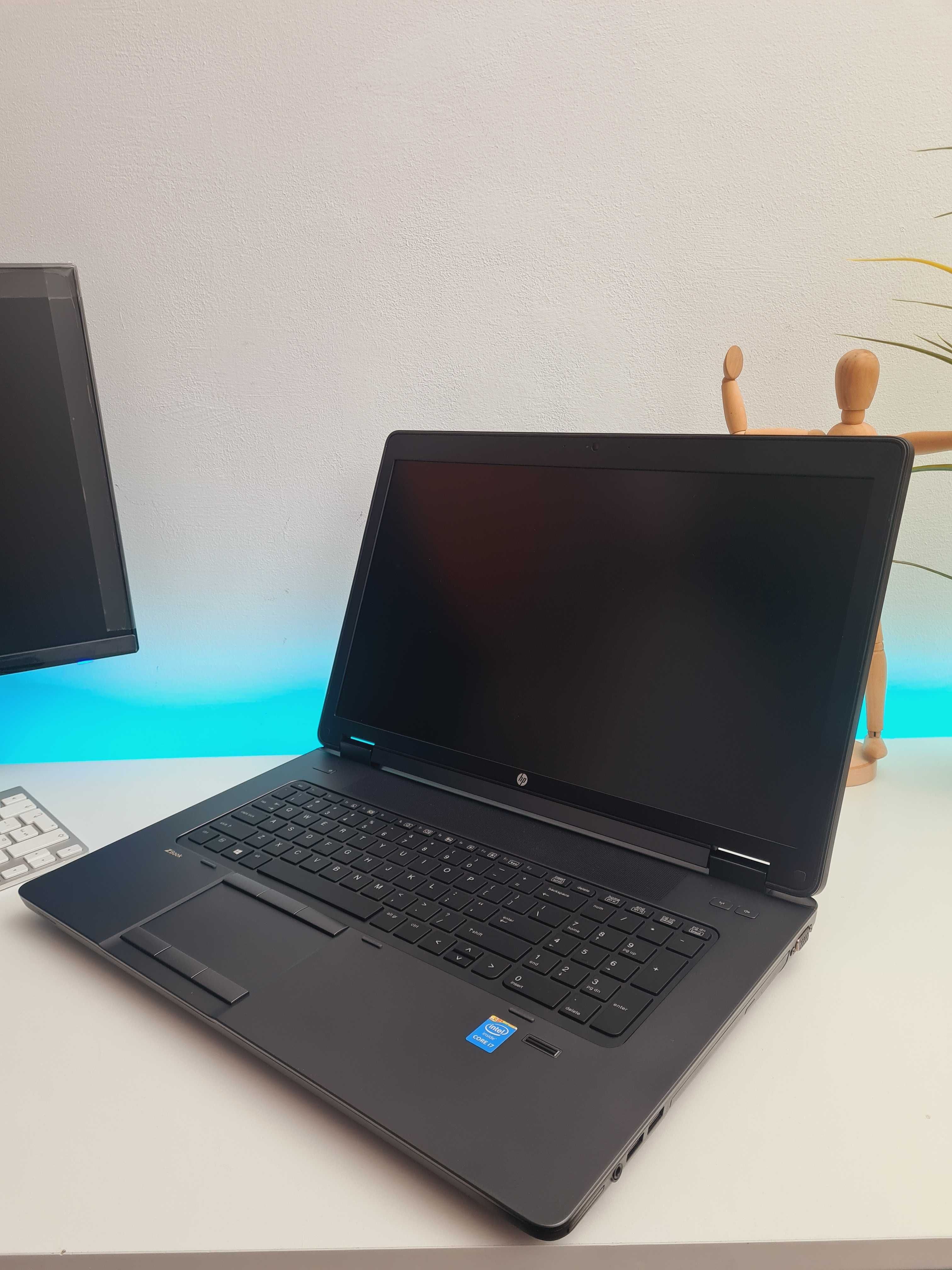Stacja robocza HP ZBookG1 i7 8GB Quadro 17.3 cala Laptop do pracy F52