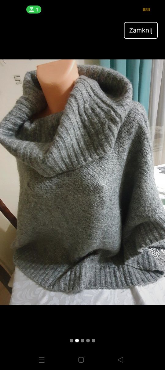 Poncho sweterek narzutka
