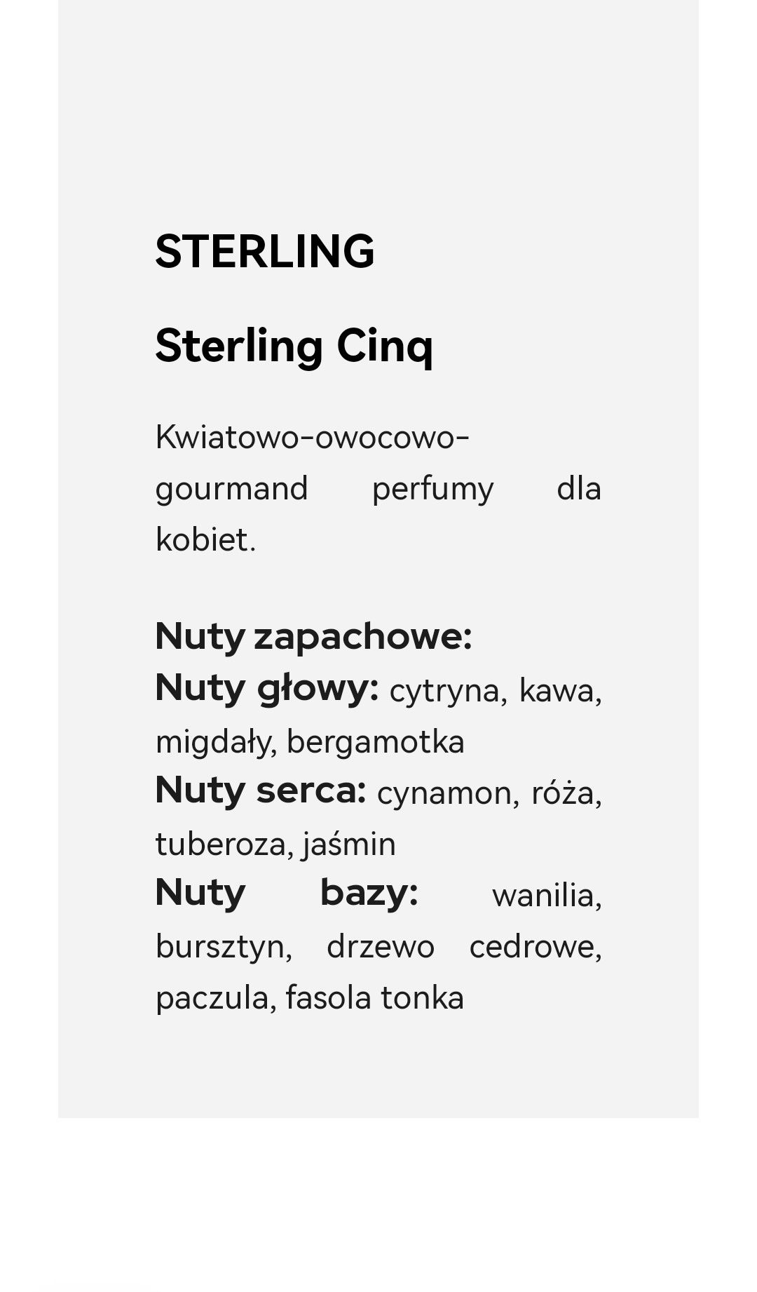 Sterling Cinq perfumy 85 ml