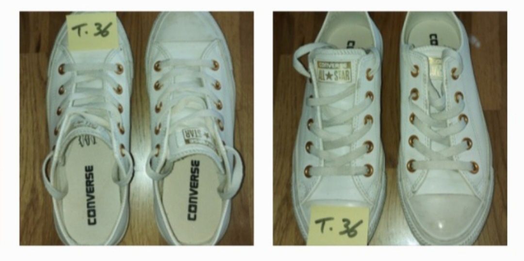 Converse pretas, brancas, azul claro tecido ou pele tamanho 36/ 36,5