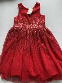 Piekna czerwona sukienka h&m 134