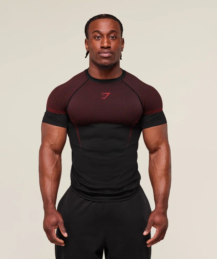 Останній розмір Gymshark Onyx V5 Seamless T-Shirt (Red M)