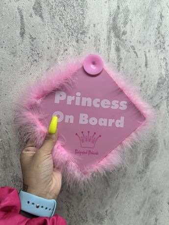 Автомобильная розовая табличка принцесса за рулем, барбі авто