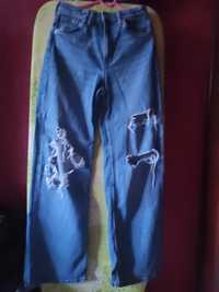 Spodnie szerokie jeansy 146 H&M