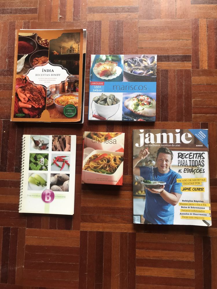 Vários livros e revistas culinária (Bimby, Jamie Oliver, etc)