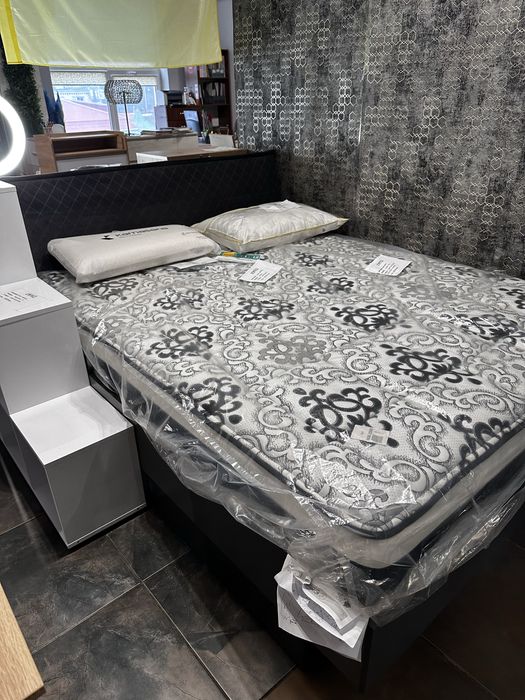 Ліжко двоспальне сіре ТЕО