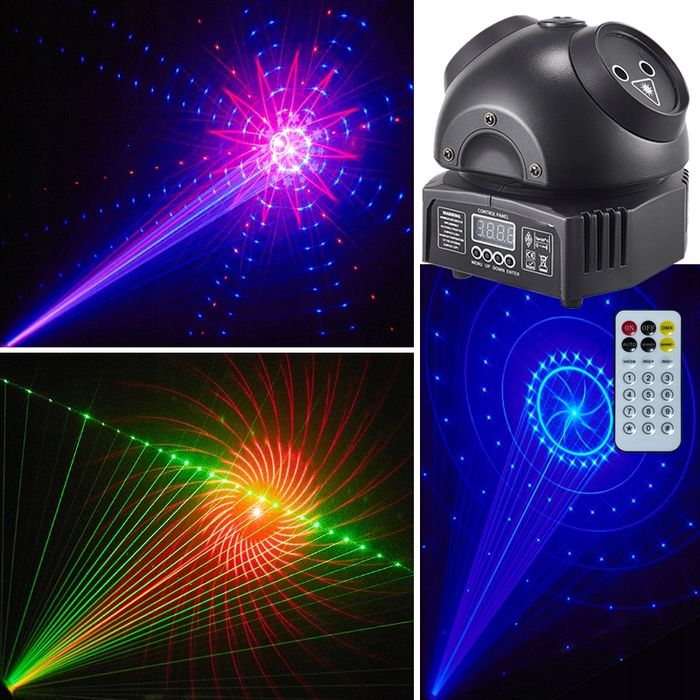 Laser RGB 30W DMX pilot ruchoma głowa na scenę imprezy