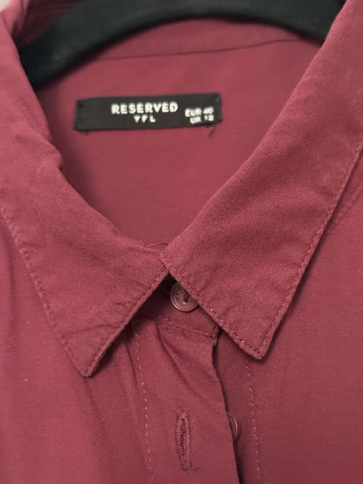 Burgundowa koszula wiskoza Reserved