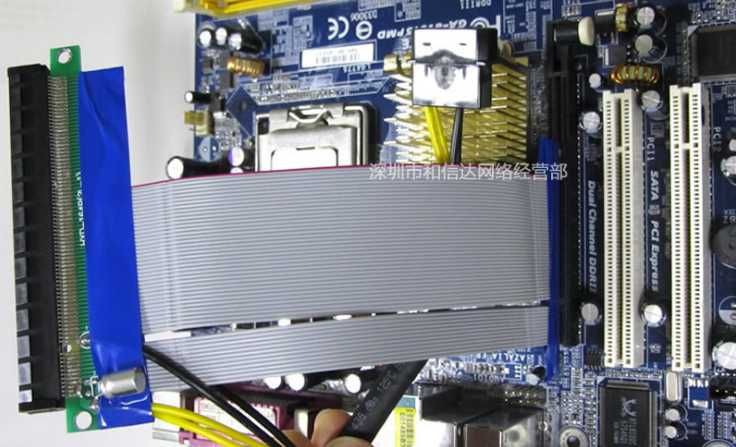 Райзер PCI-E 8 x -> 16x гибкий с питанием MOLEX удлинитель шлейф Riser