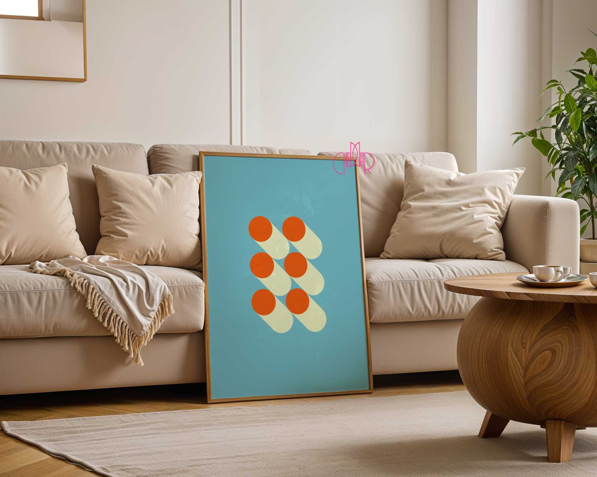Plakat Bauhaus, symetryczne kropki, 30x40