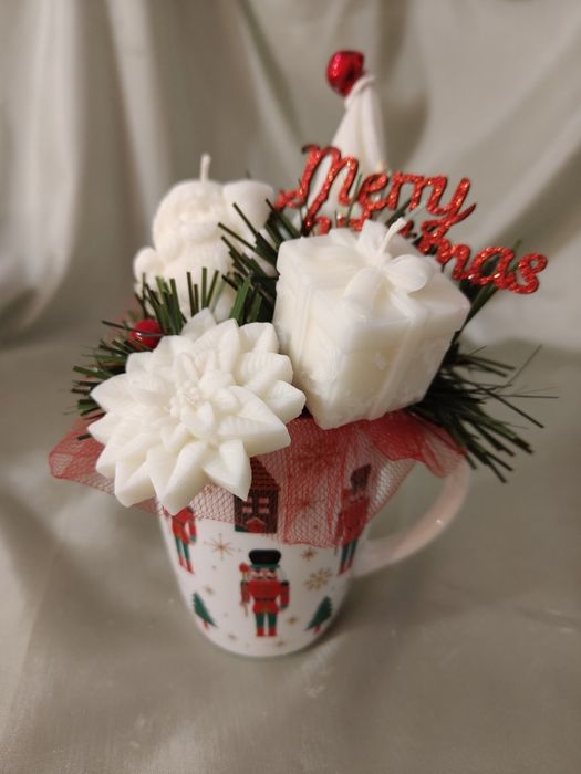 Boxy kubki ze świecami z wosku palmowego sojowego