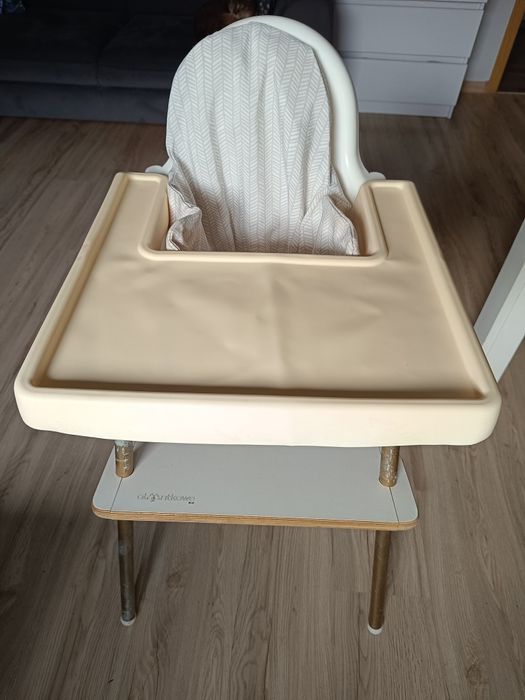 Krzesełko Ikea Antilop+ podnóżek Alaantkowe+poduszka+pasy+ mata siliko