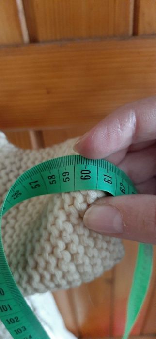 Elegancki Sweter Kardigan Damski 42/44 Ecru/Beż Dzianinowy Długi