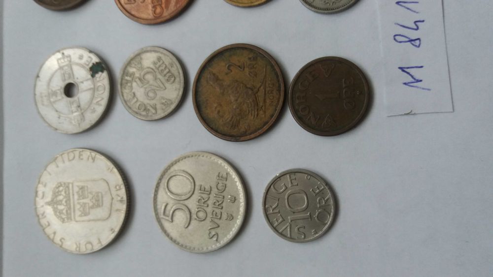 Xp M841,stara moneta zestaw Korona, ore Szwecja Norwegia różne od 1822