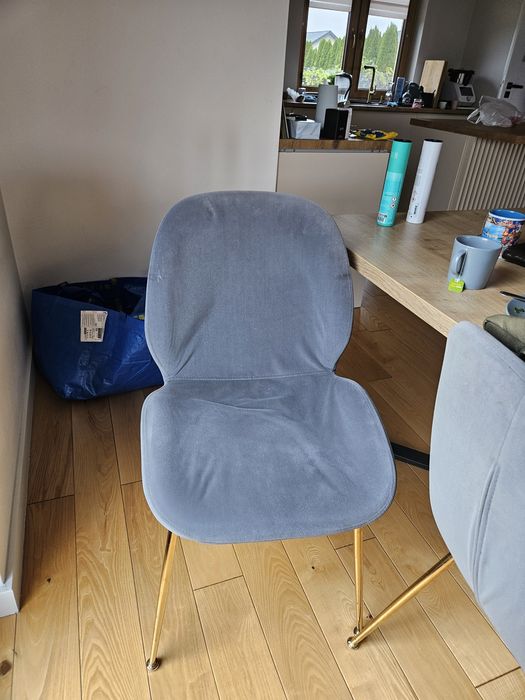 Krzesła fotele do salonu velvet 4 sztuki