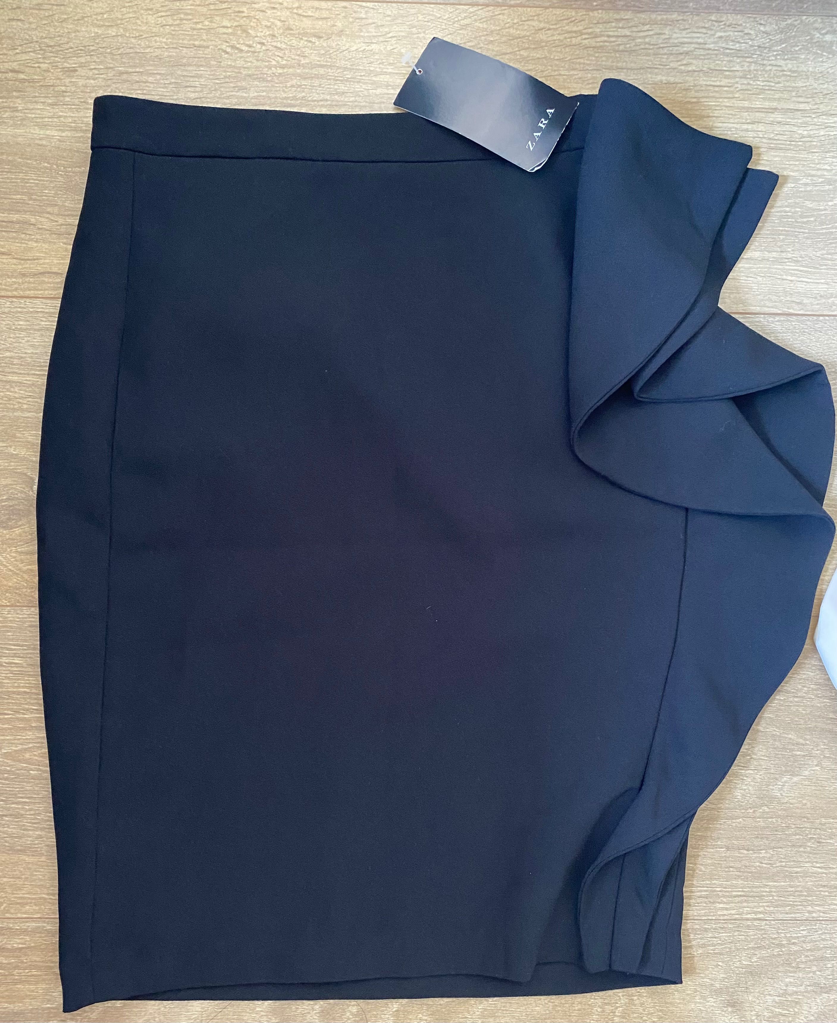 Czarna spódniczka Zara elegancka xs falbanka
