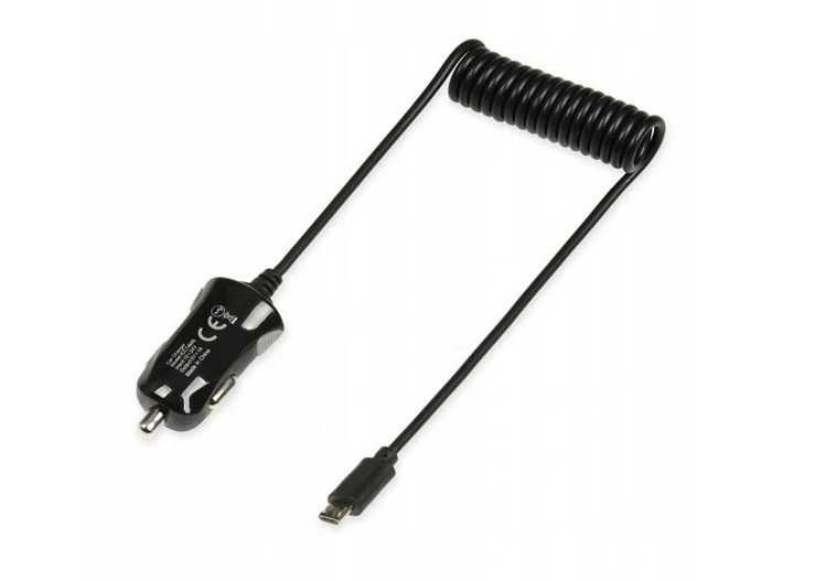 NOWA Ładowarka Samochodowa Zasilacz Skręcany kabel micro USB B iBOX